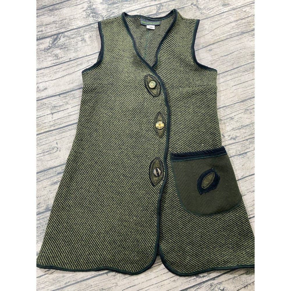 Rusty Tipton Designs XS Lagenlook Artsy Art to Wear Tunic Cardigan Vest OOAK